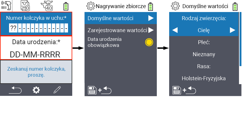 VitalControl: Menu New Default values