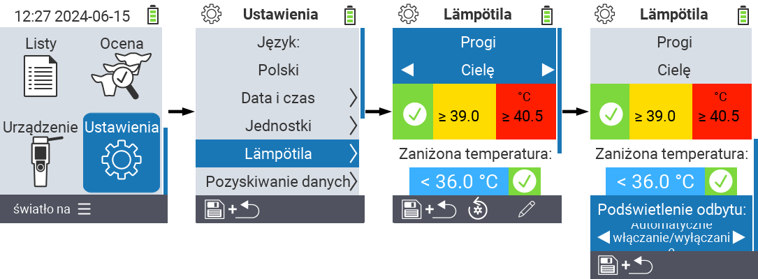 VitalControl: ustawienia menu reflektor odbytu