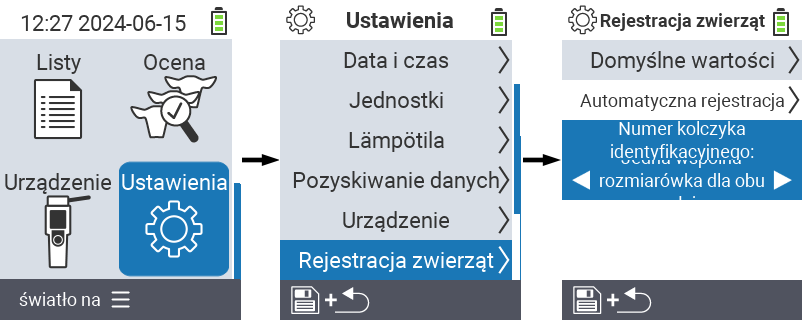 VitalControl: menu ustawień Przypisanie numeru kolczyka