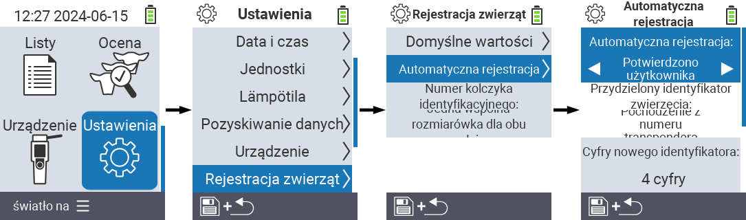 VitalControl: menu settings auto-registration