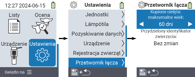 VitalControl: menu settings link transponder