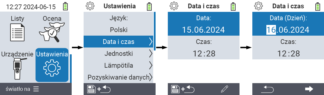 VitalControl: menu ustawień czasu