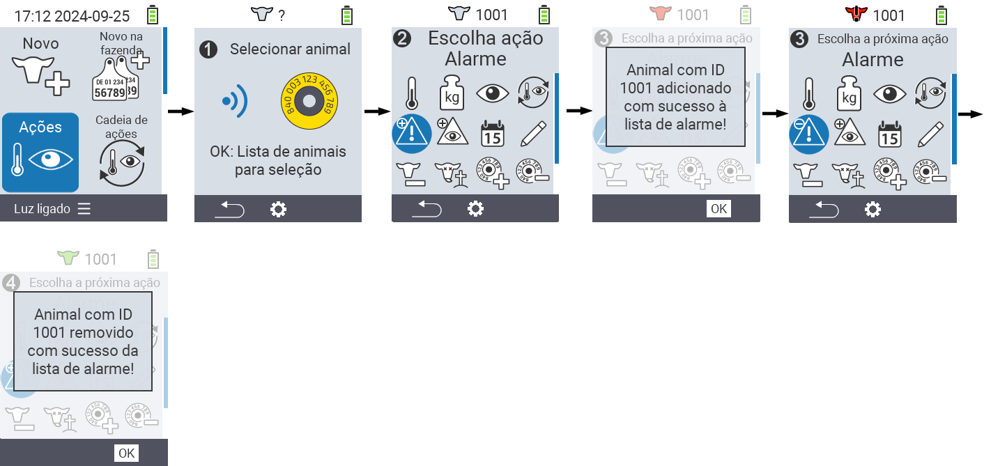 VitalControl: Menu Actions Alarm