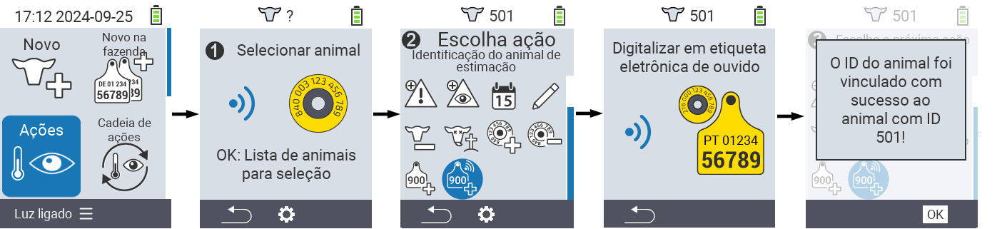 VitalControl: Menu Ação Vincular ID do animal