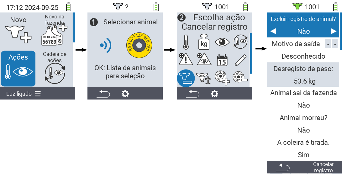 VitalControl: Menu Ação Cancelar Registro