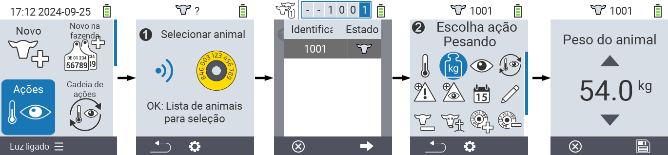 VitalControl: Menu Ação Pesagem