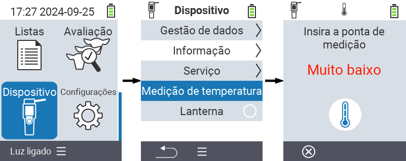 VitalControl: Menu Device Temperature measurement