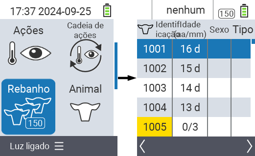 VitalControl: Menu Rebanho