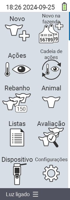 Menu principal do VitalControl
