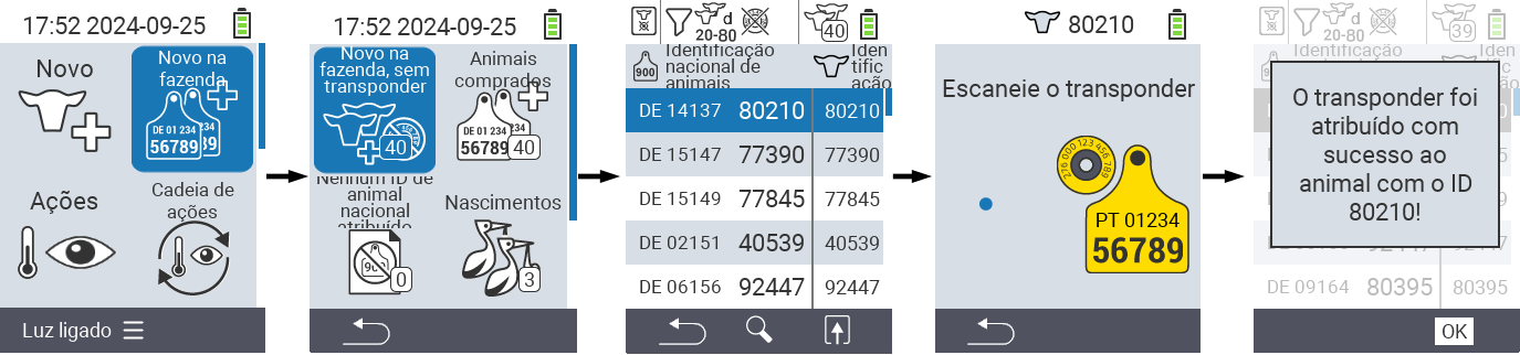 VitalControl: Menu Novo na fazenda, sem transponder