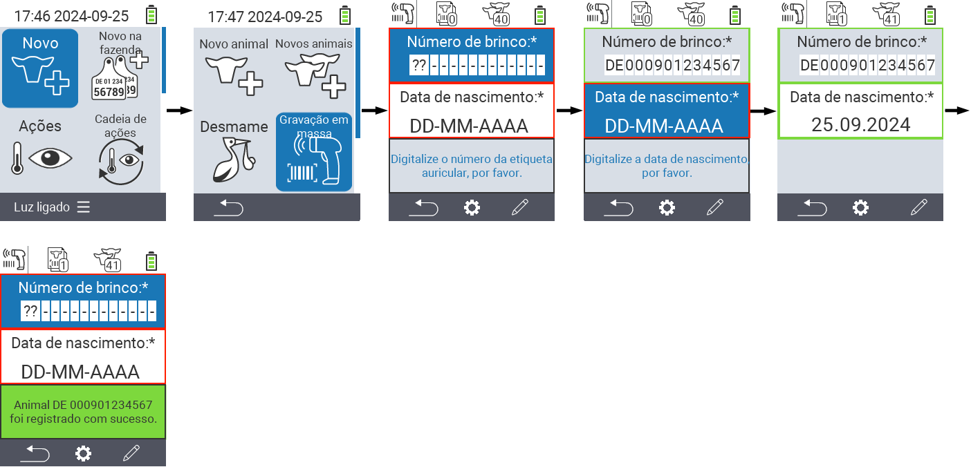 VitalControl: Menu ‘Novo - Registro em massa’