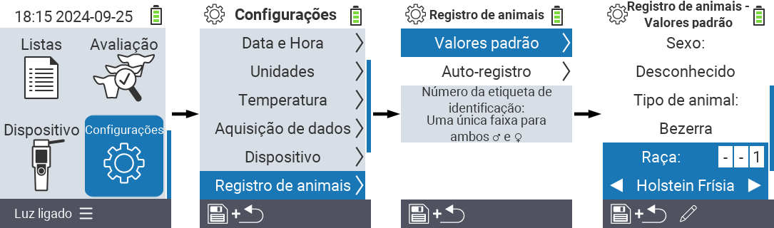 VitalControl: menu settings type of animal