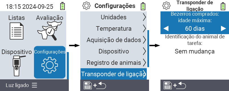 VitalControl: menu settings link transponder