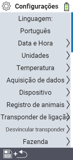 Configurações do VitalControl