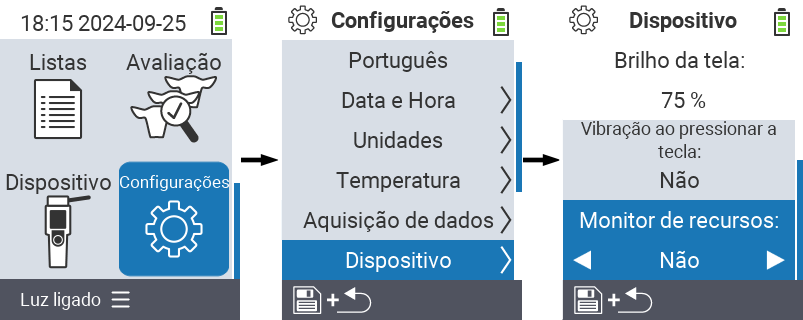 VitalControl: Menu settings Resource monitor