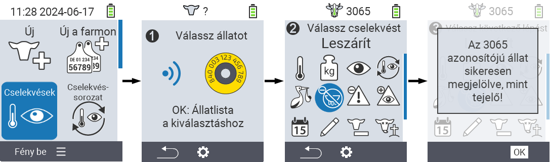 VitalControl: Menu Actions Mark as lactated