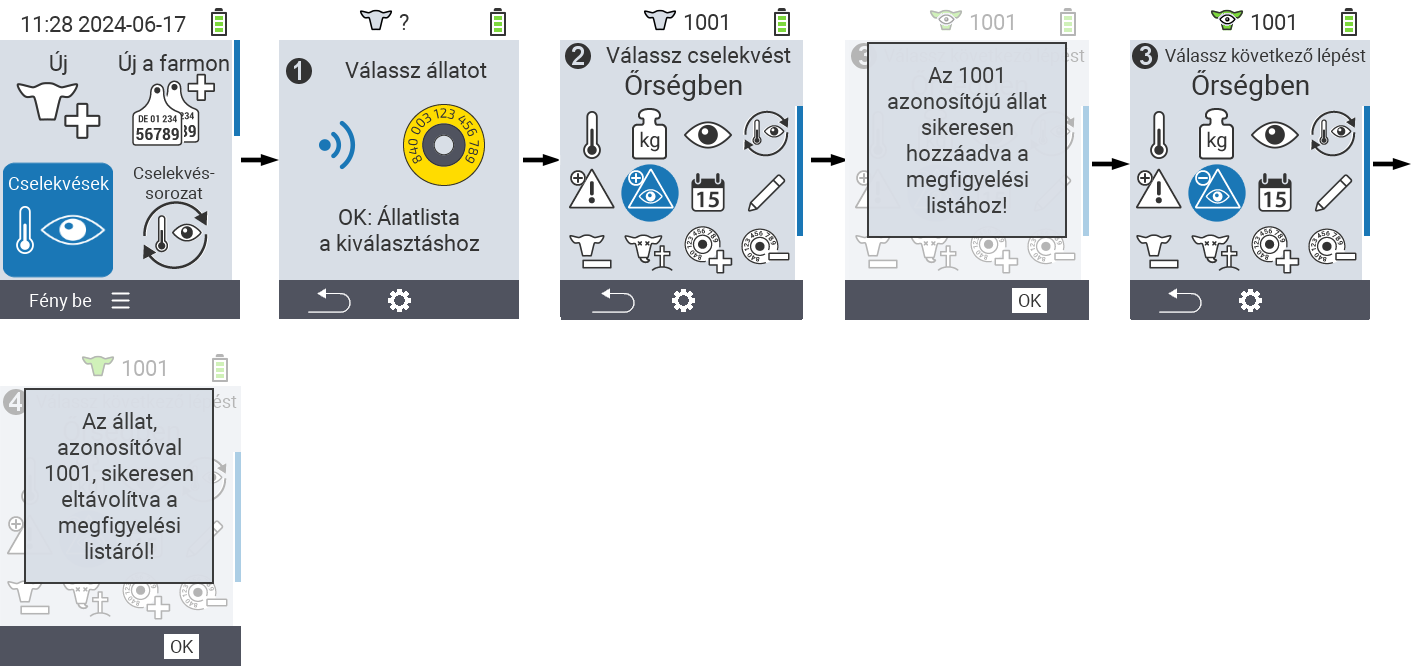 VitalControl: Menu Actions On watch