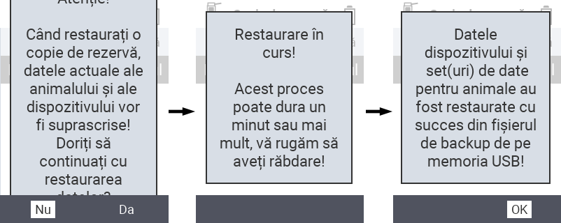 VitalControl: success message data restore