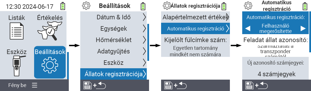 VitalControl: menu settings auto-registration