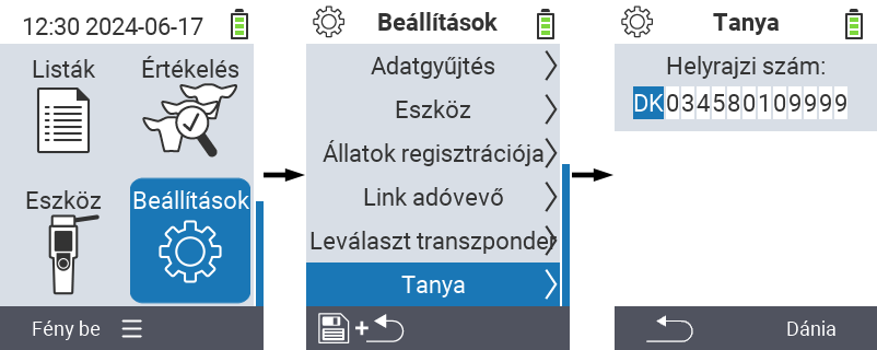 VitalControl: Calea meniului pentru setarea numărului fermei tale