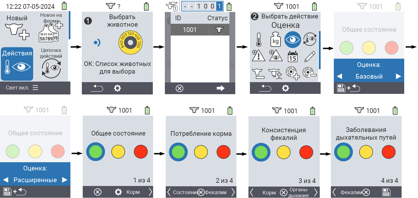 VitalControl: Действия меню Оценка