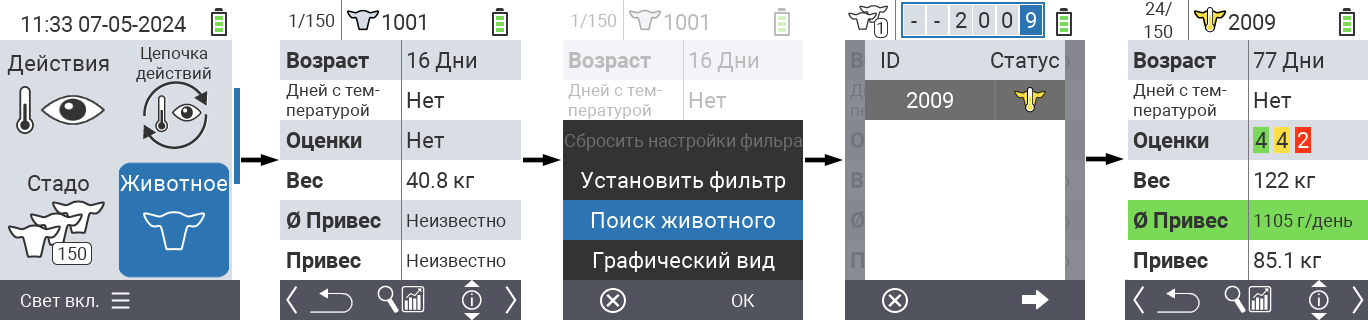 VitalControl: Меню Животное