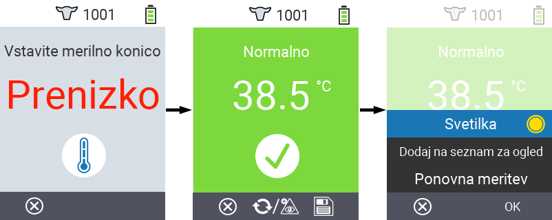 VitalControl: Menu Actions Flashlight on off