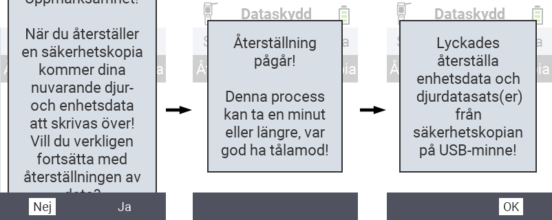 VitalControl: success message data restore
