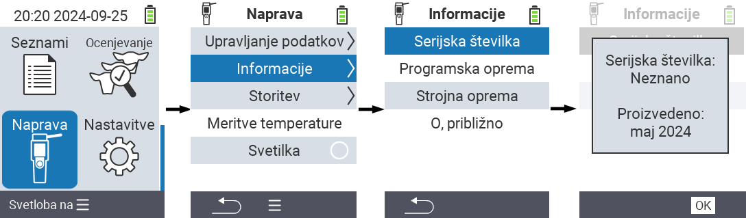 VitalControl: Menu Device Info