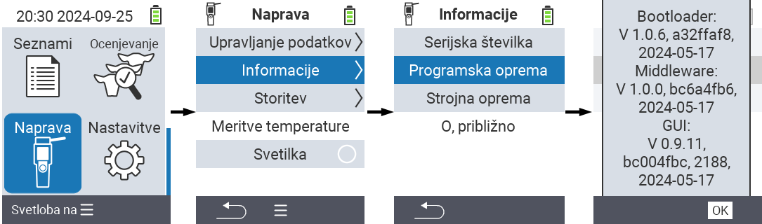 VitalControl: določite različice vdelane programske opreme