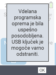 VitalControl: Success message firmware update