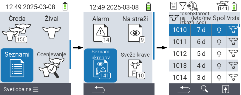 VitalControl Lists Action list