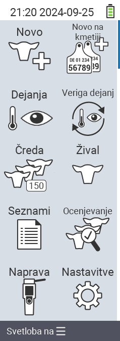 VitalControl Glavni meni