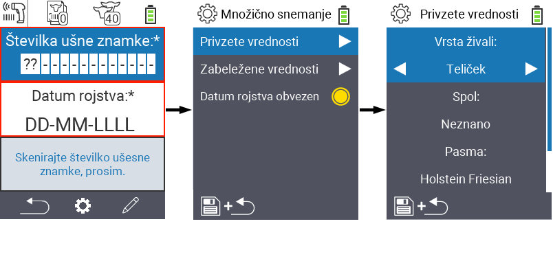 VitalControl: Menu New Default values
