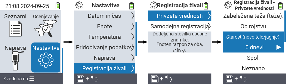 VitalControl: menu settings Set age at registration