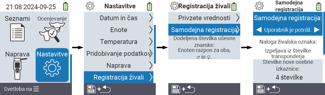 VitalControl: menu settings auto-registration