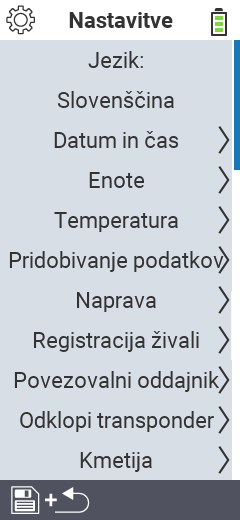 Nastavitve Nastavitve VitalControl