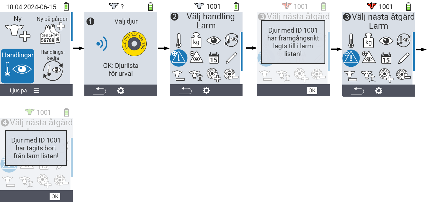 VitalControl: Menu Actions Alarm