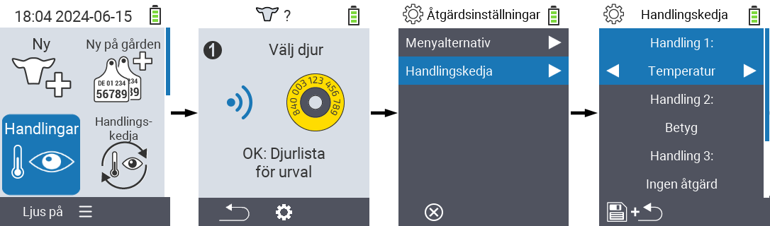 VitalControl: Menu Actions Chain of Actions