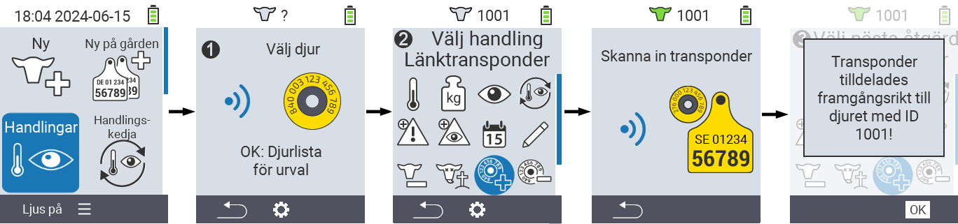 VitalControl: Menu Action Link transponder