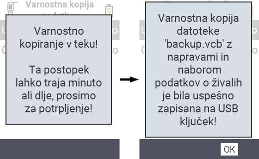 VitalControl: framgångsmeddelande säkerhetskopia