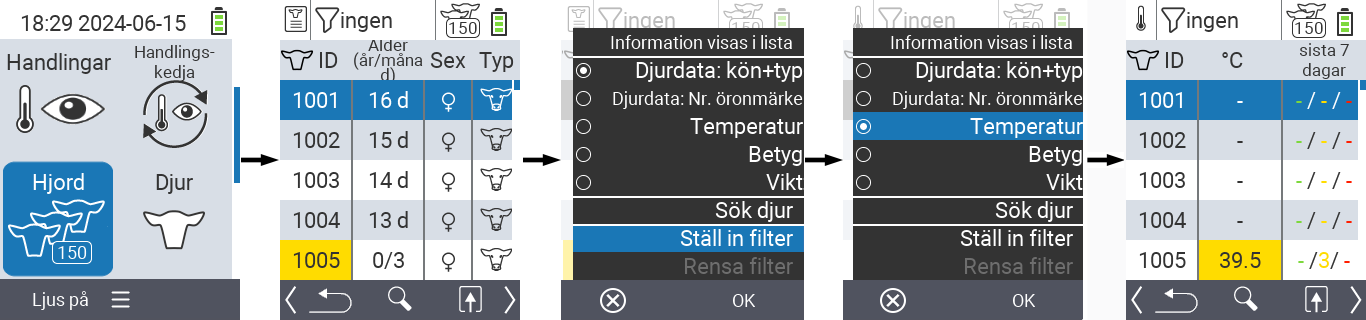 VitalControl: Meny Besättning