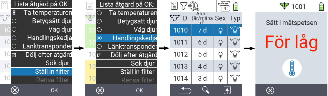VitalControl Lists Action list