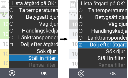 VitalControl Lists Action list