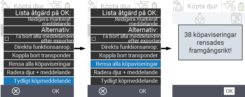 VitalControl: Lista över köpta djur, rensa köpeanmälningar