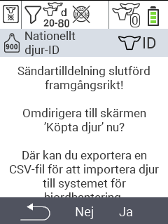 VitalControl: Menu New on farm, no transponder
