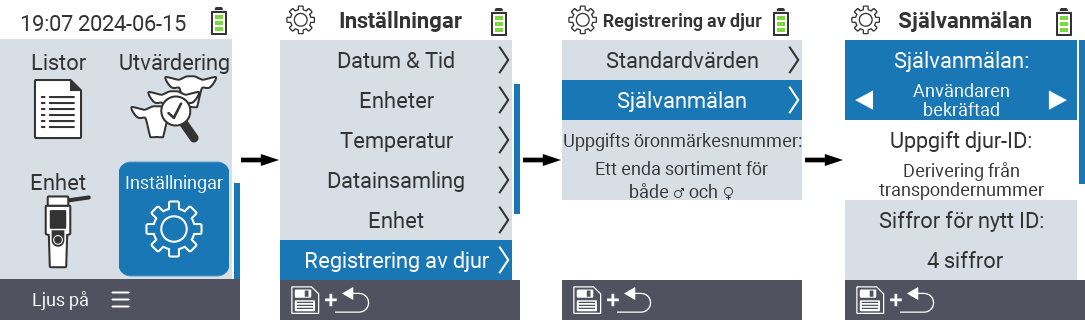 VitalControl: menu settings auto-registration