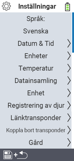 VitalControl Inställningar