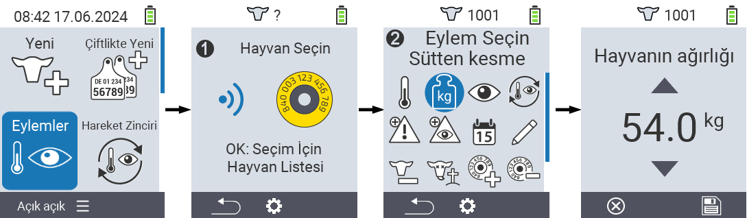 VitalControl: Menü Eylem Tartma