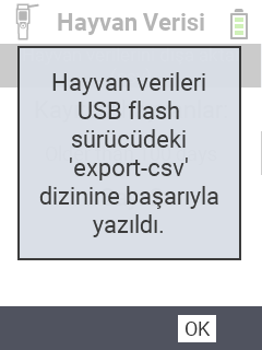 VitalControl: başarı mesajı veri aktarımı